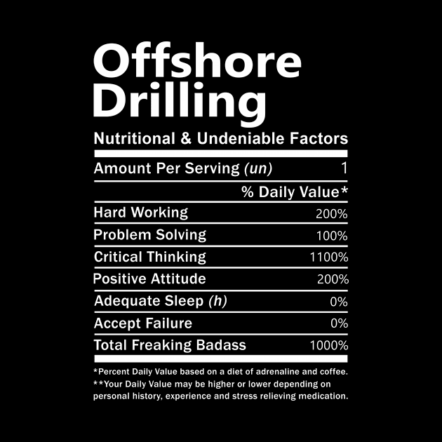 Offshore Drilling T Shirt - Nutritional and Undeniable Factors Gift Item Tee by Ryalgi