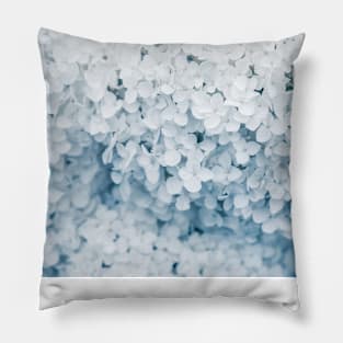 Hydrangea Flowers in Pastel Blue Tones Pillow