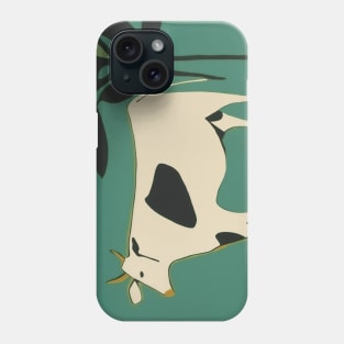 Cow on Green Background in Matisse Style Phone Case