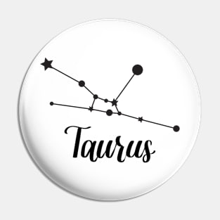 Taurus Zodiac Constellation in Black Pin