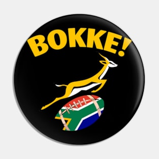 Bokke! Springbok Rugby South African Flag Pin