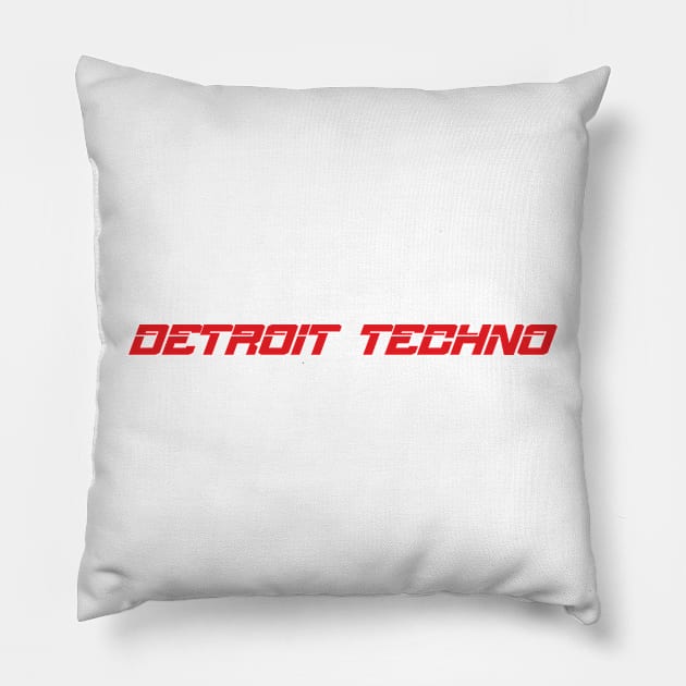 DETROIT TECHNO Pillow by goatboyjr