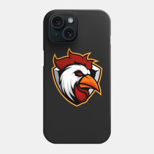 Rooster chicken mascot esport logo design Phone Case