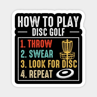 Funny Disc Golf Player Quotes Retro Vintage Magnet