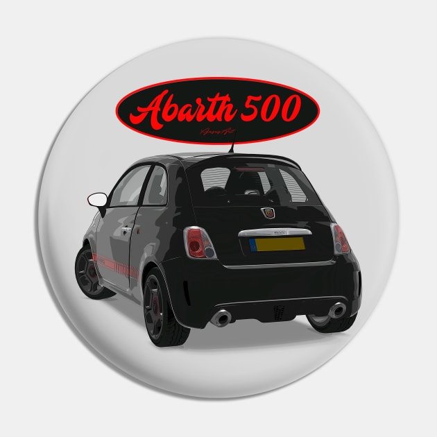 ABARTH 500 Black Red Back Pin by PjesusArt