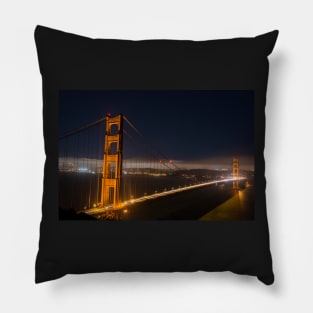 The Golden Gate Bridge in San Francisco at Night Pillow