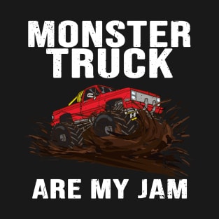 Vintage Monster Truck Are My Jam Retro Sunset Engines Gifts T-Shirt