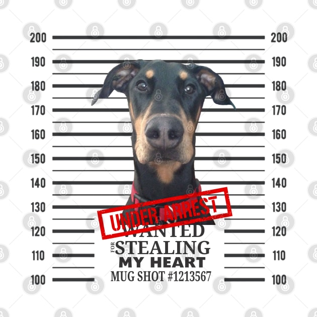 Doberman Mugshot Steeling my Heart Under Arrest by russodesign