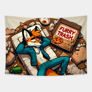 Anthro Furry Trash Fox Art Tapestry