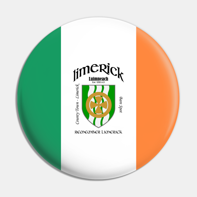 Limerick Ireland Flag Irish Tricolour with County Crest Limerick