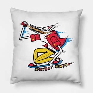 Skater Wolf Pillow