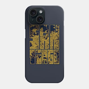 Santiago, Chile City Map Typography - Gold Art Deco Phone Case