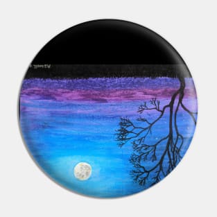 Moon rise tree silhouette inverted Pin