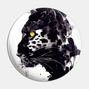 Leopard Panther Wild Nature Free Spirit Art Brush Painting Pin