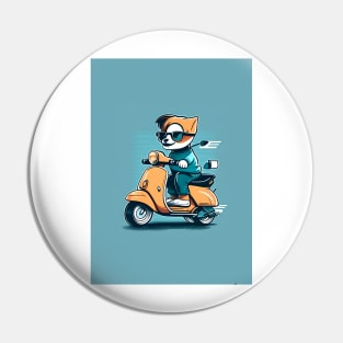 cat riding a scooter Pin