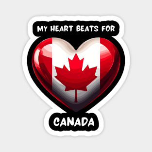 My Heart Beats For Canada Flag Magnet