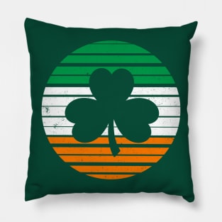 Vintage Shamrock Silhouette - Flag - St. Patricks Day Pillow