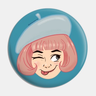 Girl with beret Pin