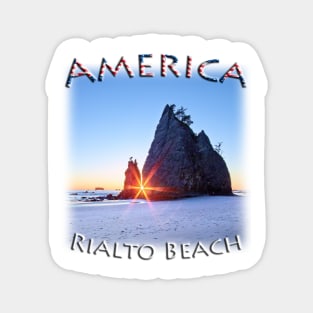 America - Washington - Rialto Beach sunset Magnet