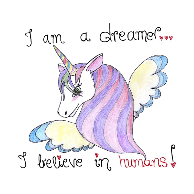 Pegasus unicorn cute kids print by BalumbaArt