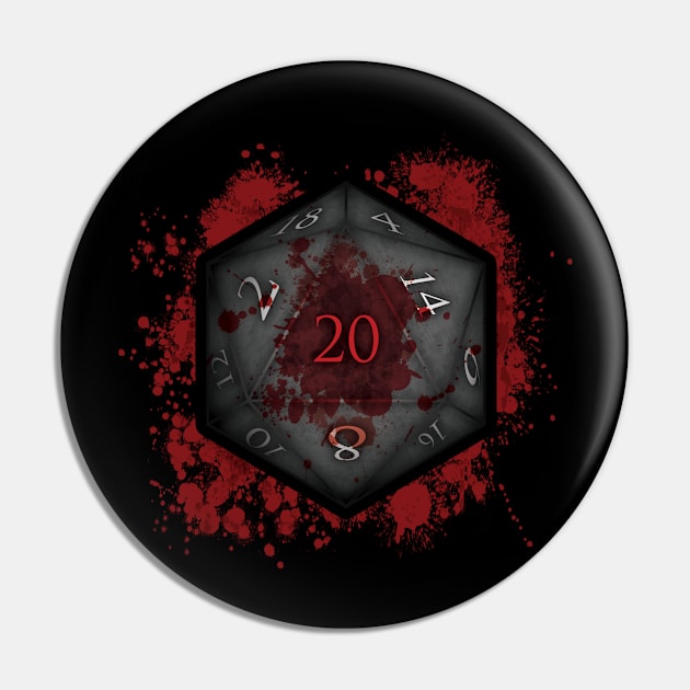 D20 - Blood Pin by patrickkingart