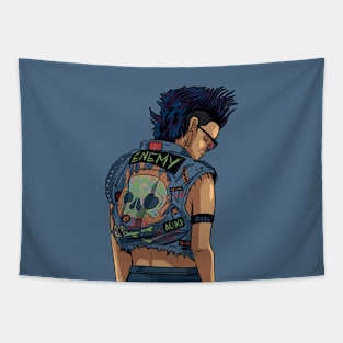 Vintage Punk Girl Illustration Tapestry