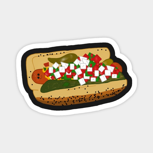 Happy Chicago Dog Magnet by wildlifeandlove