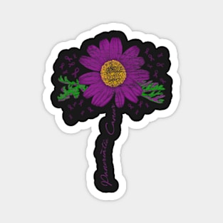 Purple Ribbon Floral Pancreatic Cancer Awareness Magnet