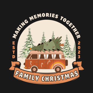 Family Christmas 2023-Vintage Illustration matching T-Shirt