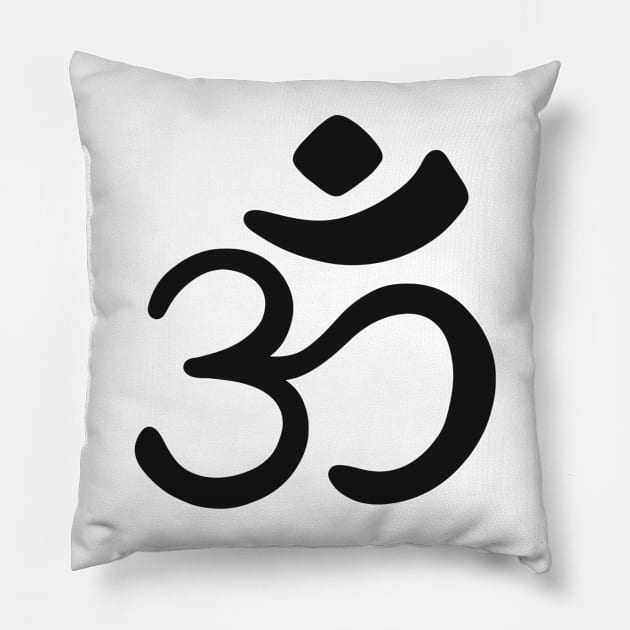 Simple black ohm design Pillow by Funky Chik’n