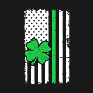 St. Patrick / Vintage American Flag St. Patrick's Day T-Shirt