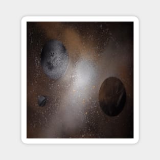 Silver and gold planets Magnet