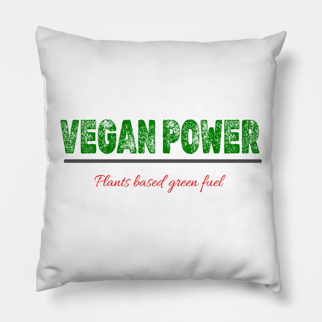 Vegan Power plant based green fuel Pillow by fantastic-designs