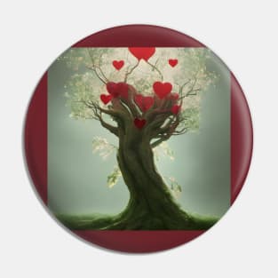 A Tree that grows Hearts Pin