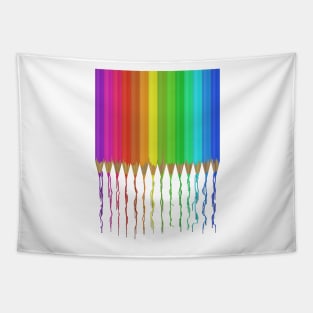 Melting Rainbow Pencils Tapestry