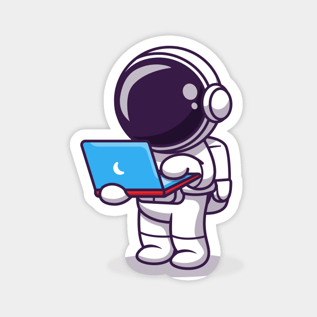 Cute Astronaut Working On Laptop (2) Magnet by Catalyst Labs