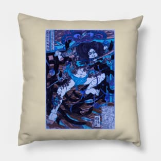 Vintage Japanese Samurai Art  illustration Revived. Samurai vintage cyberpunk, Japanese Art style. Pillow