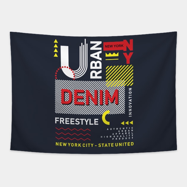 Urban New York denim Tapestry by Teefold