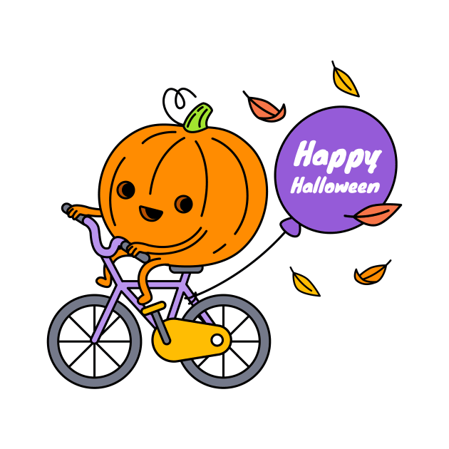 Pumpkin on bycicle by Valentina