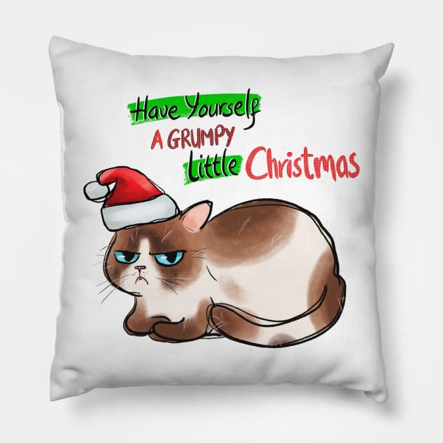 Grumpy Litte Christmas Pillow by frondorfelda