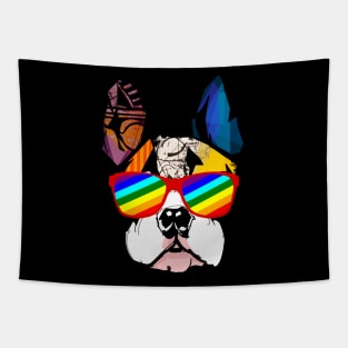 French Bulldog Gay Pride Flag LGBT Rainbow Sunglasses Tank Top Tapestry