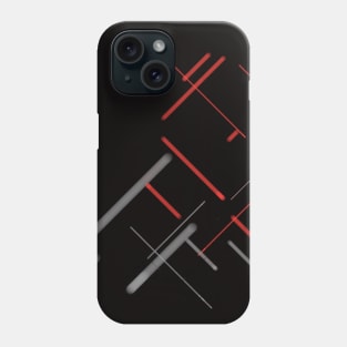 Geometric pattern scandinavian red gray Phone Case