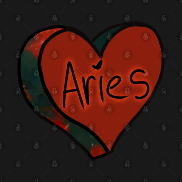 Aries Bloodstone Love Heart by ROLLIE MC SCROLLIE