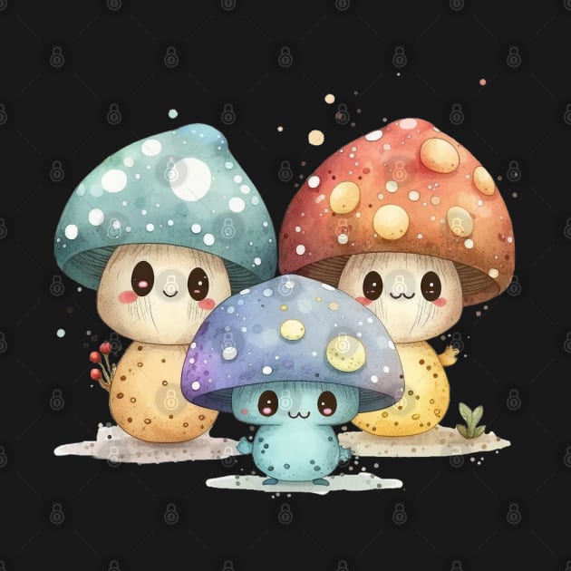 Cute Mushroom Cartoon Design Seven by Happii Pink