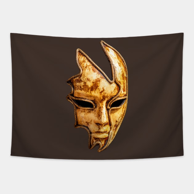 Carnival Mask in gold Tapestry by dalyndigaital2@gmail.com