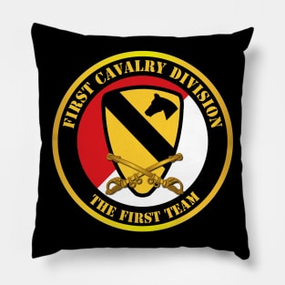 1st Cavalry Div -Red White - The First Team Pillow