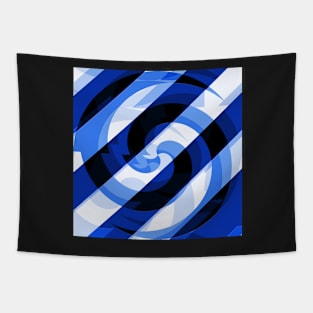 Blue spirals with white and black Tapestry