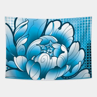 japanese peony flower pop art style Tapestry