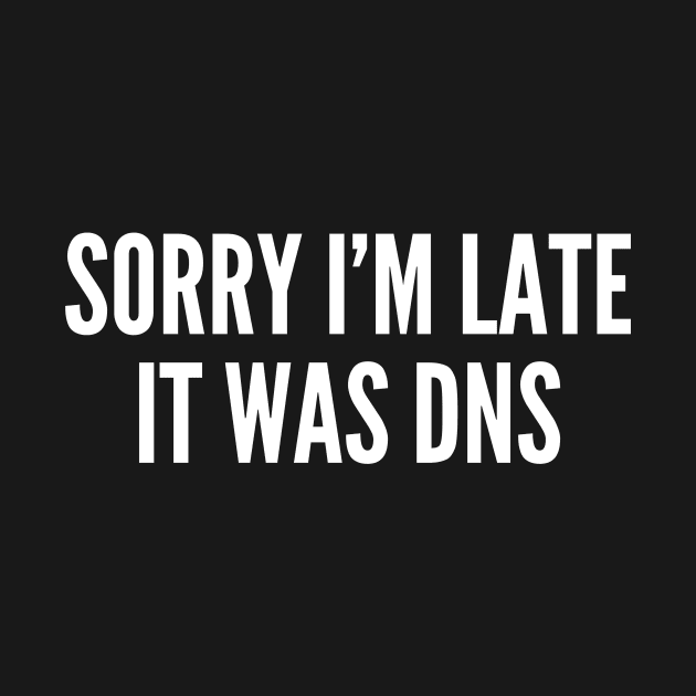 Sorry I'm Late It Was DNS by CHADDINGTONS