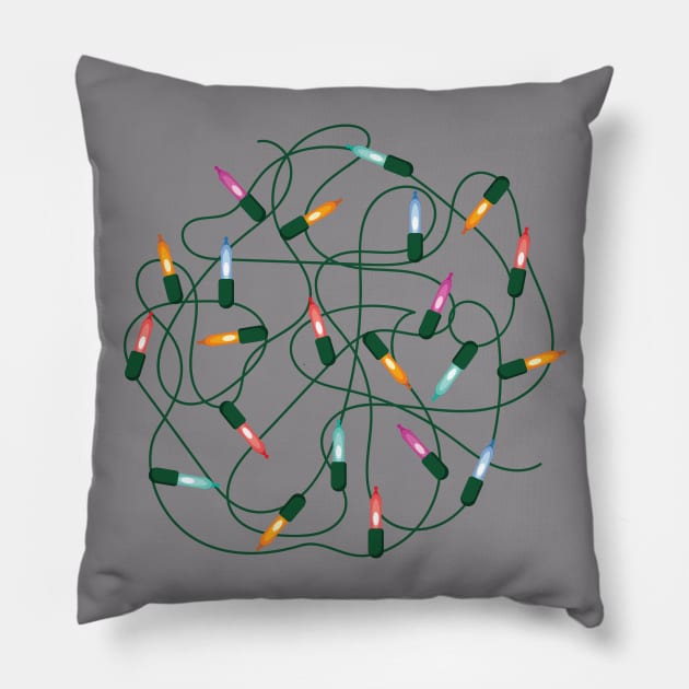 Tangle of Christmas lights in Pillow by holidaystore